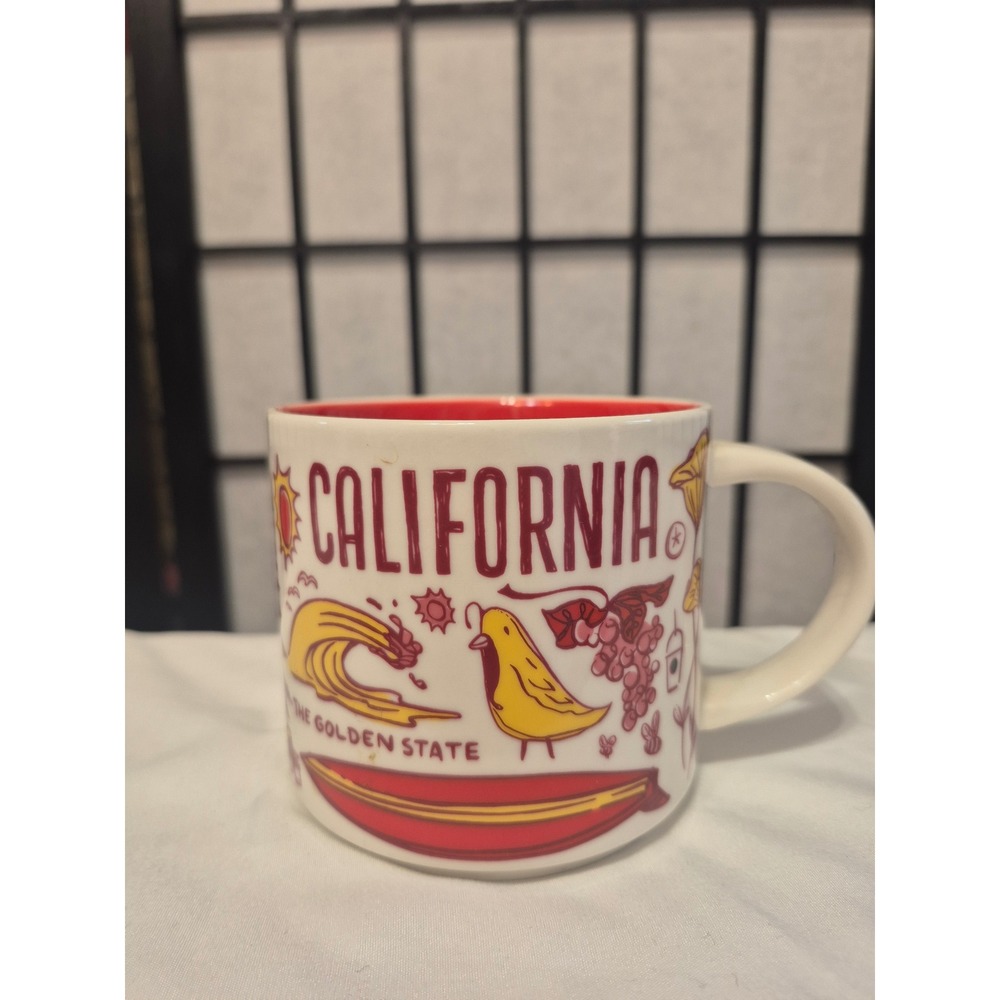 Starbucks Been There Series California Ceramic Coffee Mug Red Interior 14oz